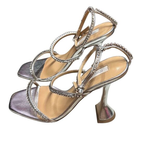 Tony Bianco Shy Heels with Rhinestone Encrusted Straps NWB Size 6 - Picture 2 of 8
